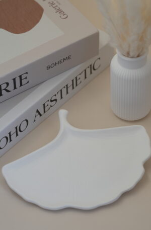 Platito de yeso "Hoja de ginkgo"